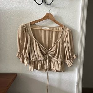 OAK + FORT Gauze Crop Top